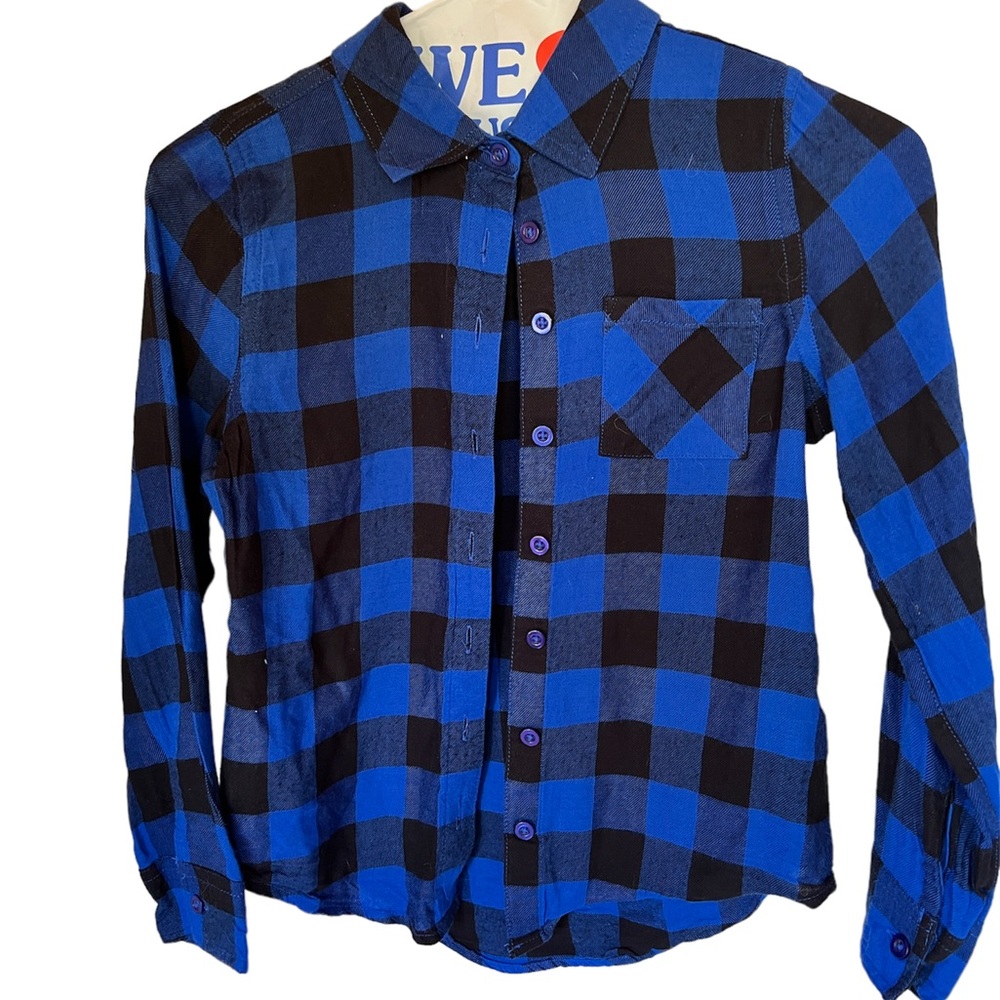 Adorable Justice Plaid Flannel Shirt, Size 8